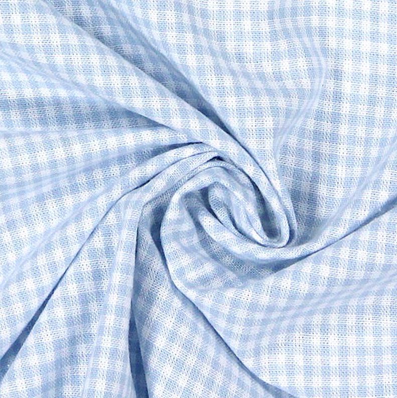 Tissu en coton Vichy à carreaux 0,2 cm – jean bleu clair/blanc,  image number 2