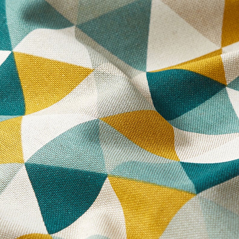 Tissu de décoration Semi-panama Triangles – vert,  image number 2