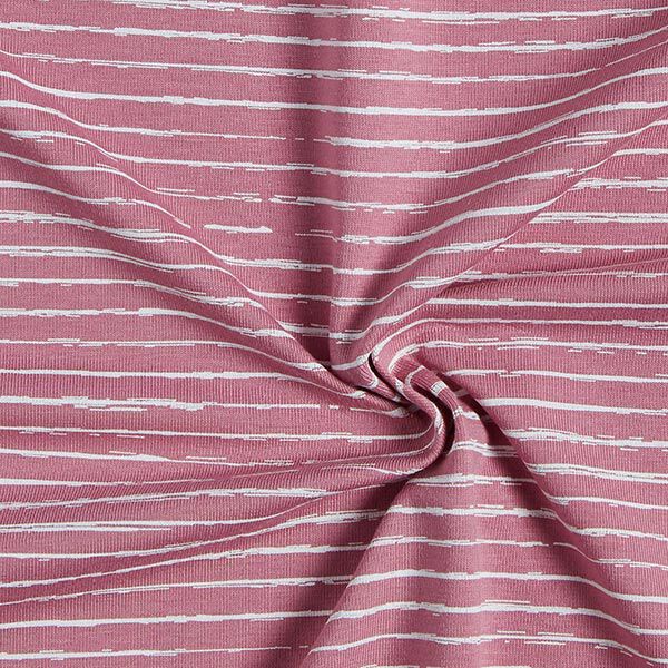 Jersey coton Bandes de gribouillage – vieux rose,  image number 3