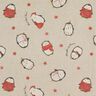 Tissu de décoration Semi-panama pingouins festifs – nature/carmin,  thumbnail number 1