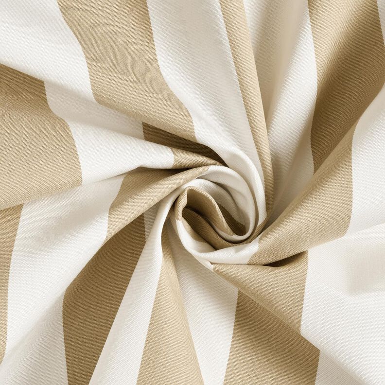 Tissu d’extérieur Canvas Blockstreifen – beige foncé/ivoire,  image number 3