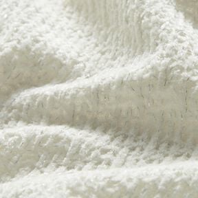 Chenille Jacquard maille Paillettes – ivoire/argent métallisé, 