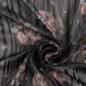 Mousseline avec rayures de satin et métallisées Fleurs – noir/blanc,  thumbnail number 4
