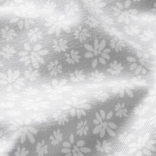 Jersey coton petites marguerites – gris clair | Reste 100cm, 