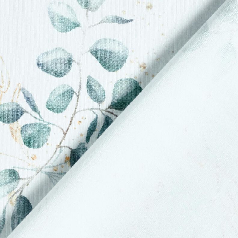 Jersey coton Eucalyptus | Glitzerpüppi – blanc/bleu pigeon,  image number 4