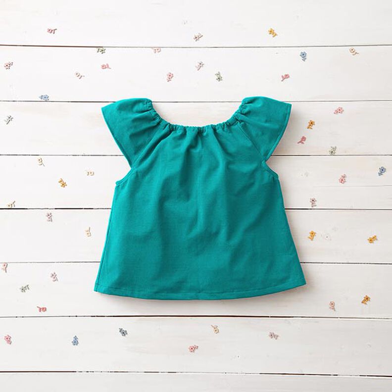 Jersey coton Medium uni – vert émeraude,  image number 7