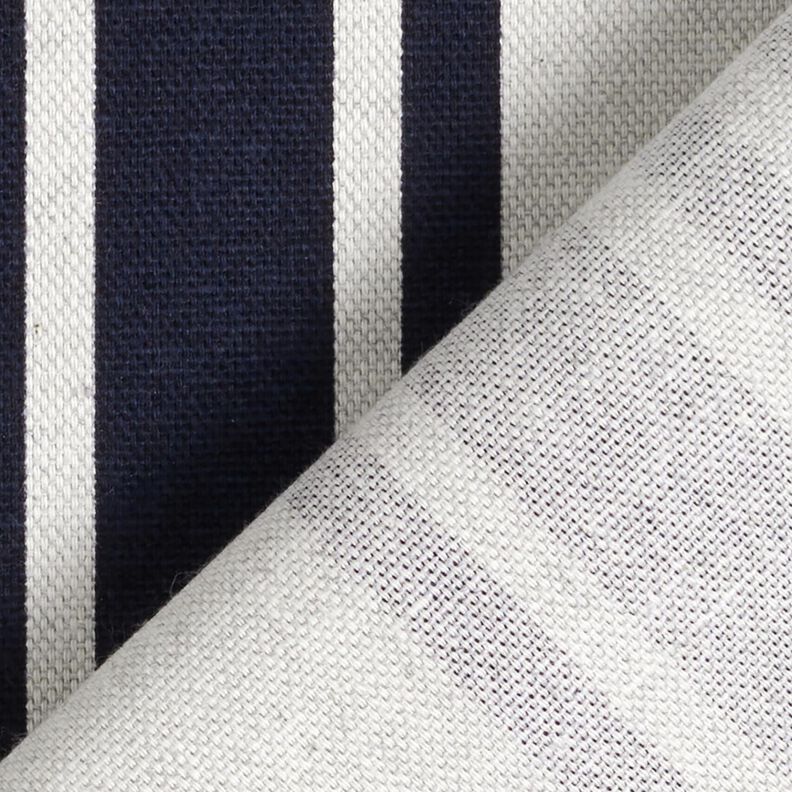Tissu de décoration Panama Blockstreifen – bleu noir/gris brume, image number 4