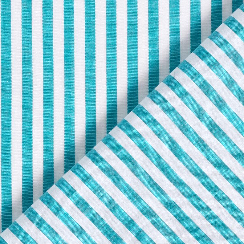 Tissu en coton Fines rayures – blanc/turquoise,  image number 4