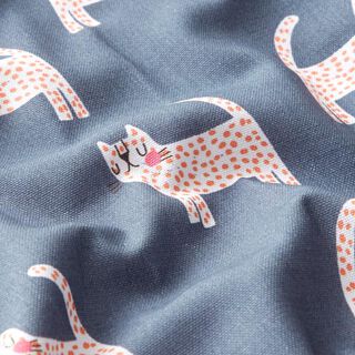 Tissu de décoration Semi-panama Chats – gris foncé, 