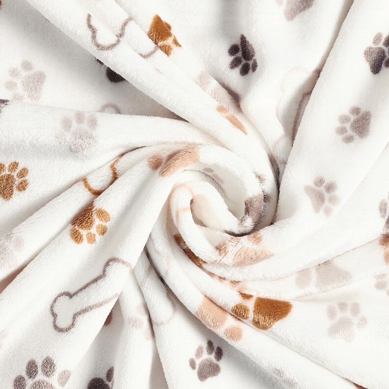 Polaire douillet Pattes et ossements – ivoire/taupe foncé,  image number 3