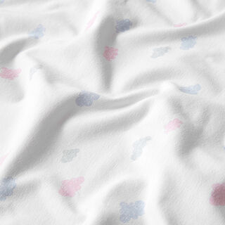 GOTS Jersey coton Nuages aspect impression au tampon | Tula – blanc, 