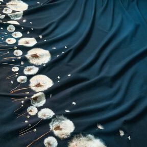 Jersey coton Pissenlits Tissu bordure | Glitzerpüppi – bleu noir/amande, 