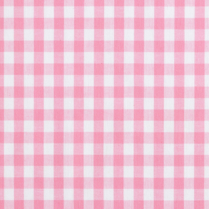 Tissu en coton Vichy à carreaux 1 cm – rose/blanc,  image number 1