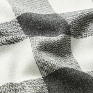 Flanelle de coton à carreaux – granit/blanc, 