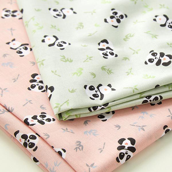 Tissu en coton Cretonne Panda câlin – vert,  image number 5
