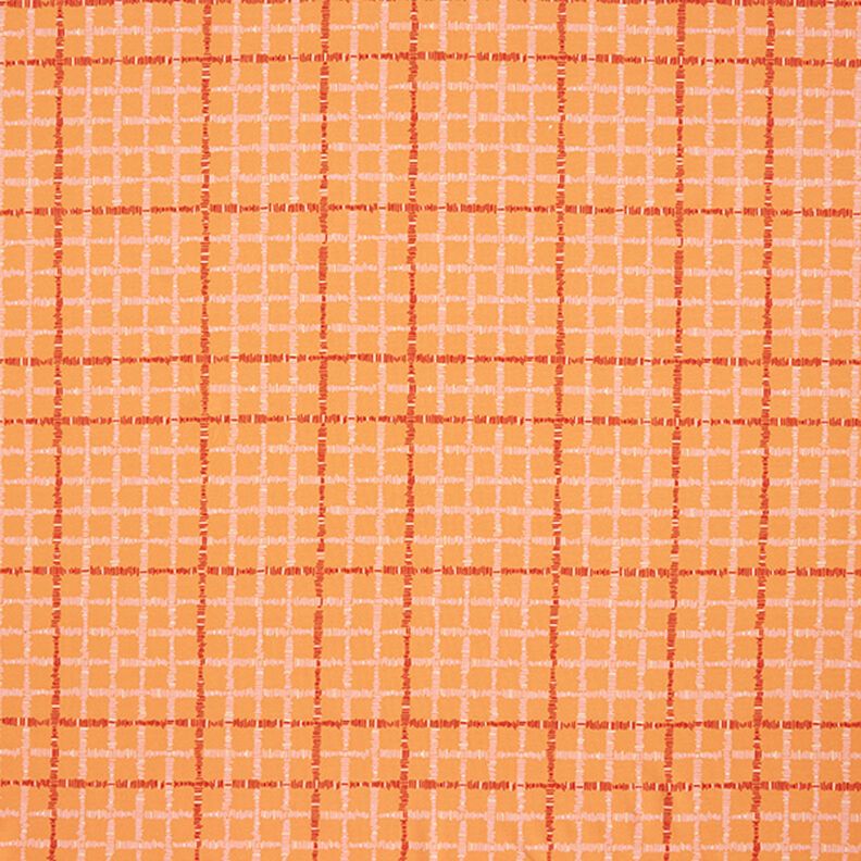 GOTS Jersey coton Carreaux | Tula – orange/terre cuite,  image number 1