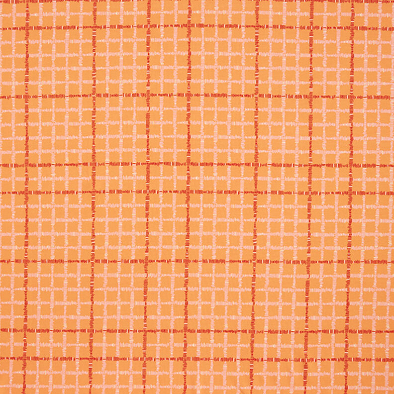 GOTS Jersey coton Carreaux | Tula – orange/terre cuite,  image number 1