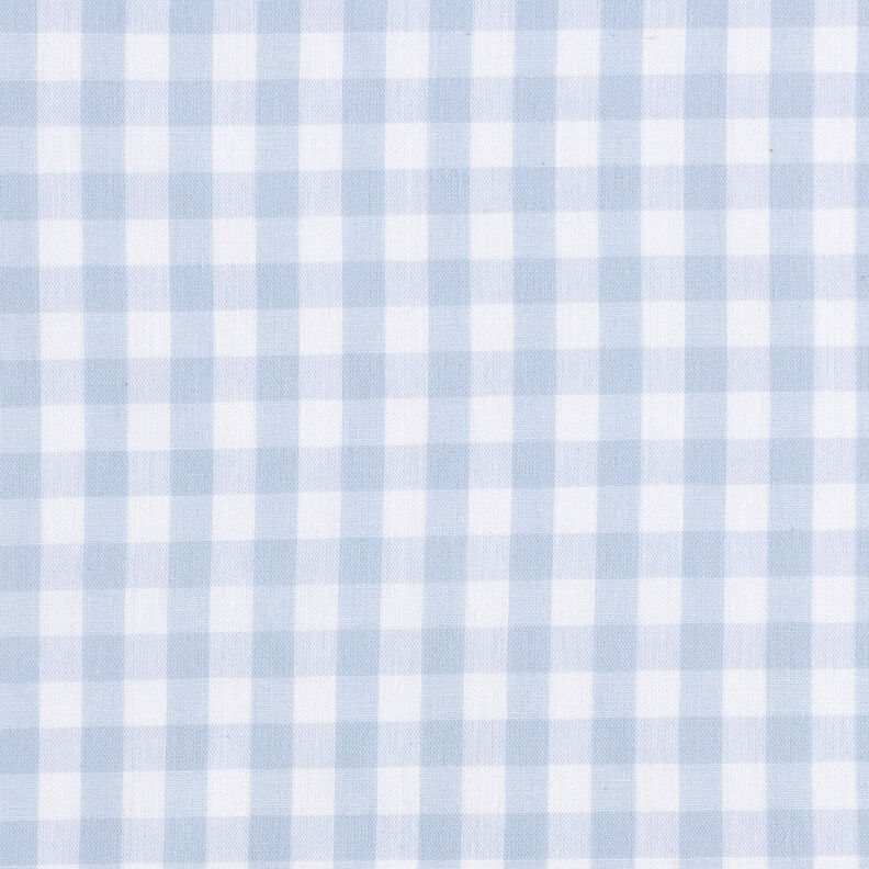 Tissu en coton Vichy à carreaux 1 cm – jean bleu clair/blanc,  image number 1