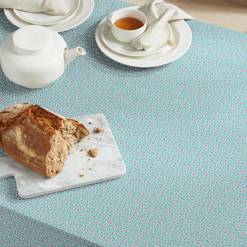 Tissu en coton Popeline petits ornements – vert menthe/violet pastel – menthe/violet pastel, image number 7