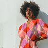 Satin de coton Large Gingham | Nerida Hansen – corail/rose clair,  thumbnail number 6