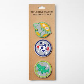 Patchs réfléchissants Velcro, pack de 3 – vert/indigo, 