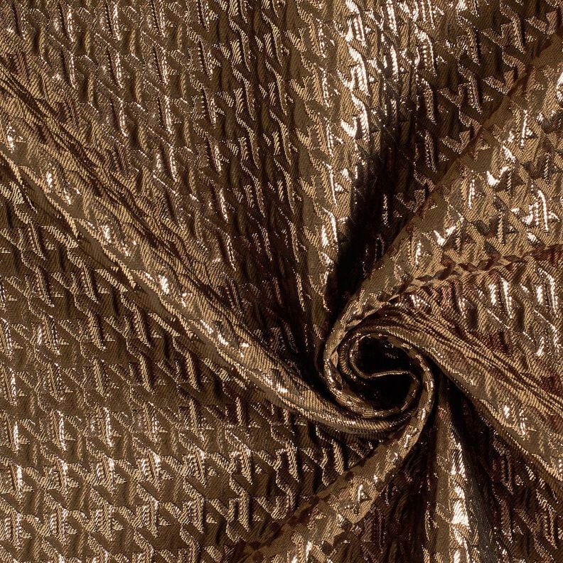 Cloqué Motif pied-de-poule pailleté – marron moyen, image number 3