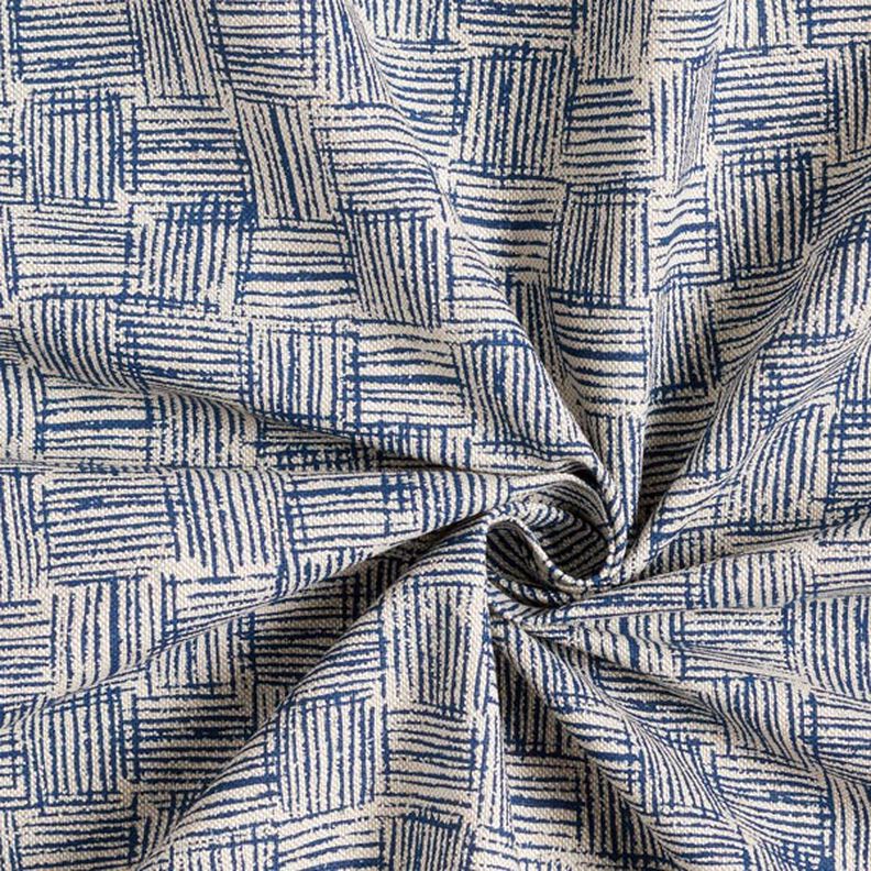 Tissu de décoration Semi-panama Traits – bleu marine,  image number 6