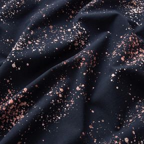 Jersey coton Mouchetures dorées | Glitzerpüppi – bleu noir/vieux rose foncé, 