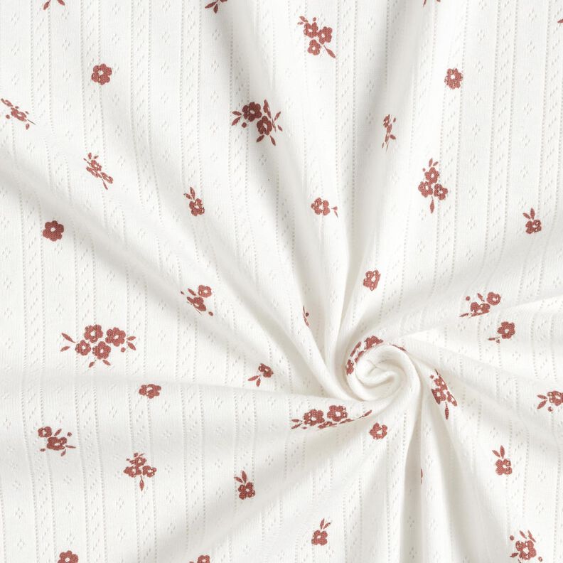 Ajour Jersey coton Fleurs de maison de campagne – ivoire, image number 3