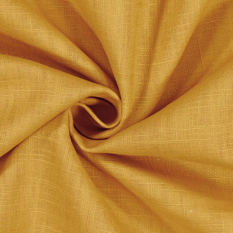 Tissu de lin en ramie mélangée medium – moutarde,  image number 3