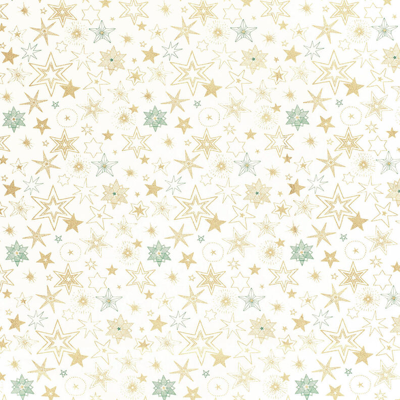 Tissu en coton Popeline Grandes étoiles – écru/or,  image number 6