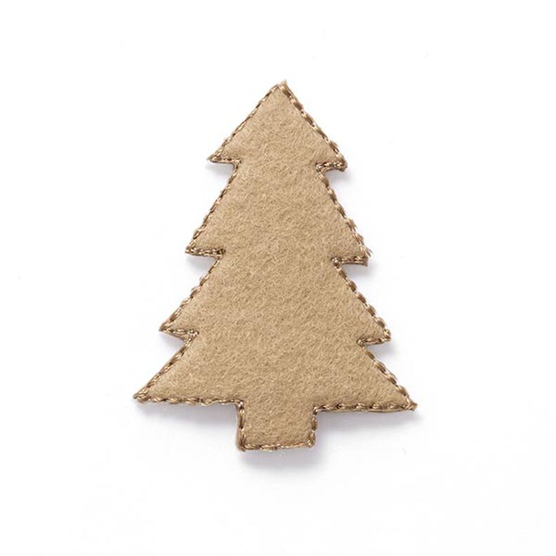 Application Feutrine Arbre de Noël [4 cm] – beige,  image number 1