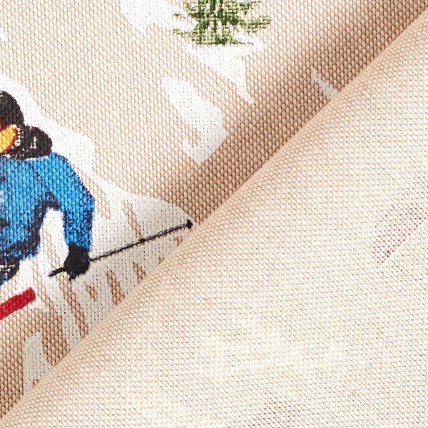 Tissu de décoration Semi-panama Pistes de ski – nature,  image number 4