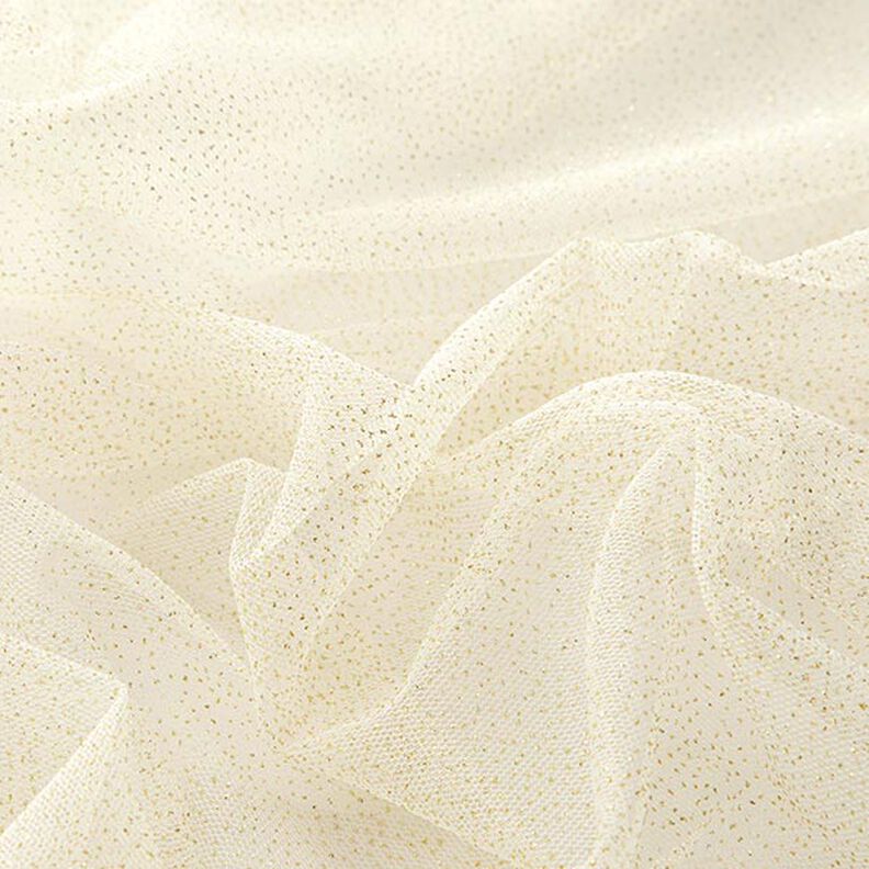 Tissu tulle scintillant – écru/or,  image number 4
