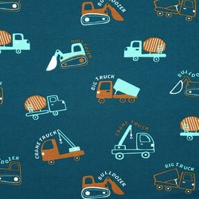 Sweatshirt gratté Véhicules de chantier | Poppy Fabrics – bleu océan/eucalyptus,  Sweatshirt gratté Véhicules de chantier | Poppy Fabrics – bleu océan/eucalyptus,