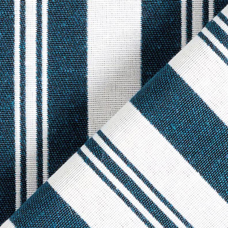 Tissu de décoration Jacquard Rayures – bleu océan/blanc,  image number 4