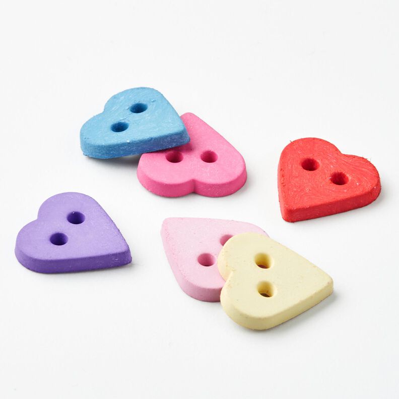 Bouton coeur [Ø 15 mm] – bleu brillant,  image number 4