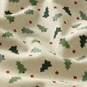 Tissu de décoration Semi-panama petits sapins – nature, 