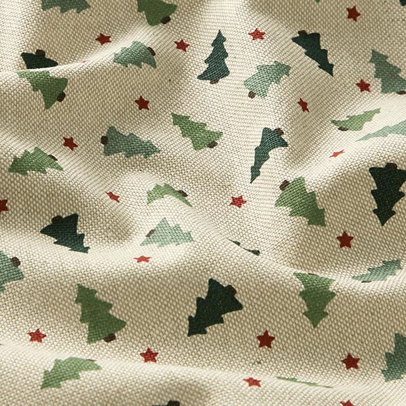 Tissu de décoration Semi-panama petits sapins – nature,  image number 2