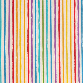 Tissu de décoration Semi-panama Rayures arc-en-ciel, 