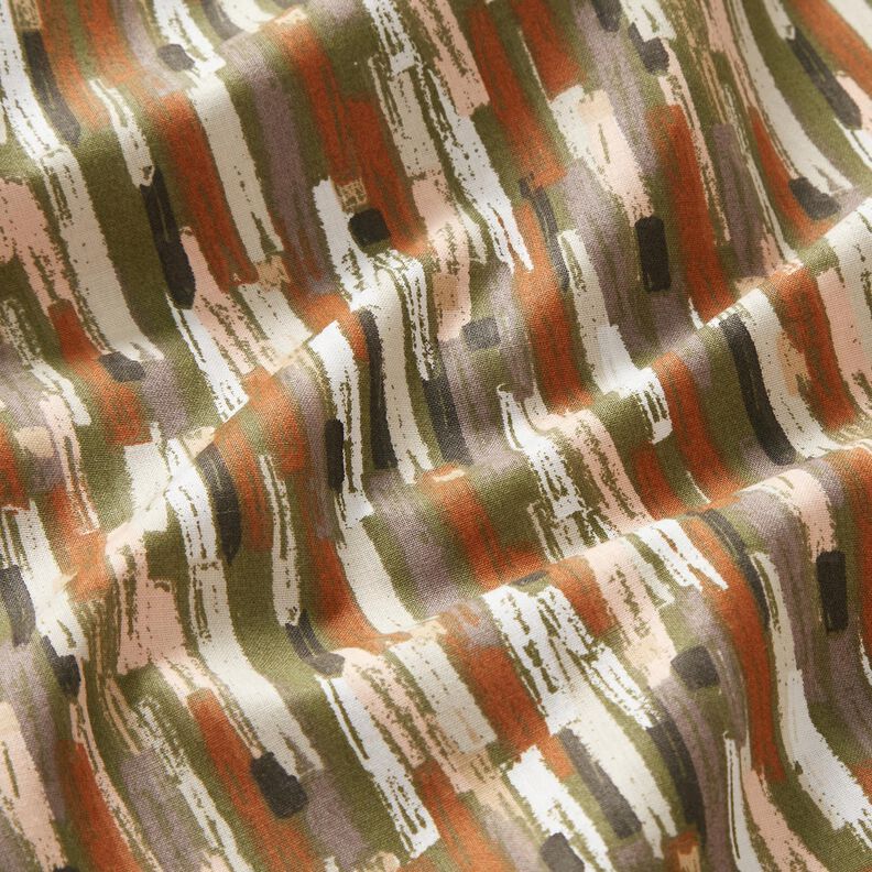 Tissu en coton Cretonne Coups de pinceau – pin/bronze,  image number 2