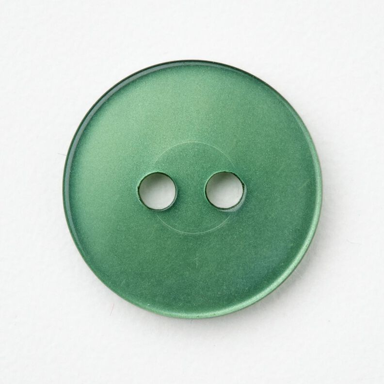 Bouton 2 trous brillant [Ø 15 mm] – vert sapin,  image number 1