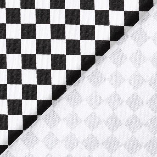 Jersey coton Échiquier [9 mm] – noir/blanc,  image number 4