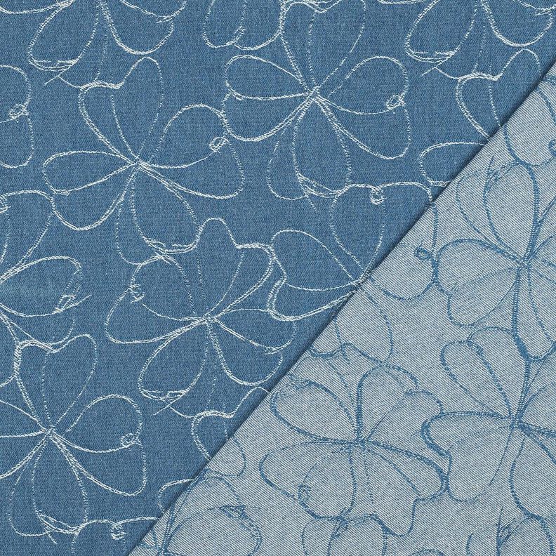 Jeans Jacquard Fleurs | Poppy Fabrics – bleu jean,  image number 4