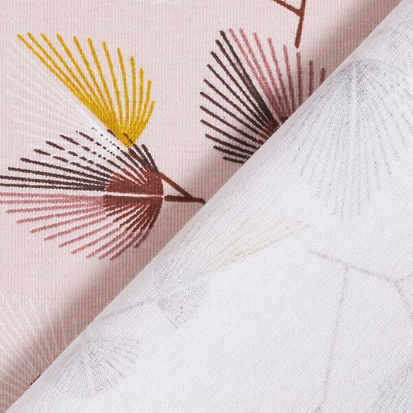 Jersey coton feuilles variées – rosé, image number 4