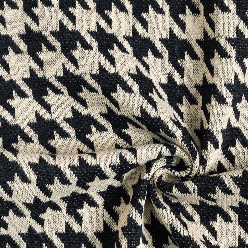 Tissu tricoté pied-de-poule – beige clair/noir,  image number 4