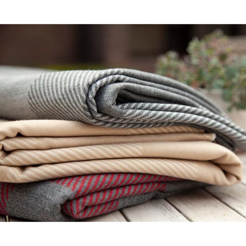 Tissu de décoration Jacquard Plaid Vichy – beige, image number 4