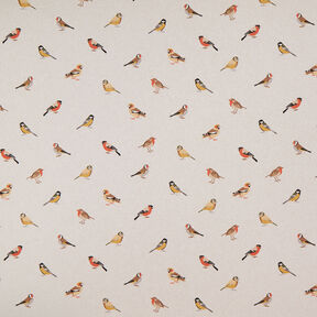 Tissu de décoration Semi-panama Petits oiseaux de jardin – nature, 