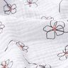 Tissu double gaze de coton Coquelicots peints – blanc/noir,  thumbnail number 2