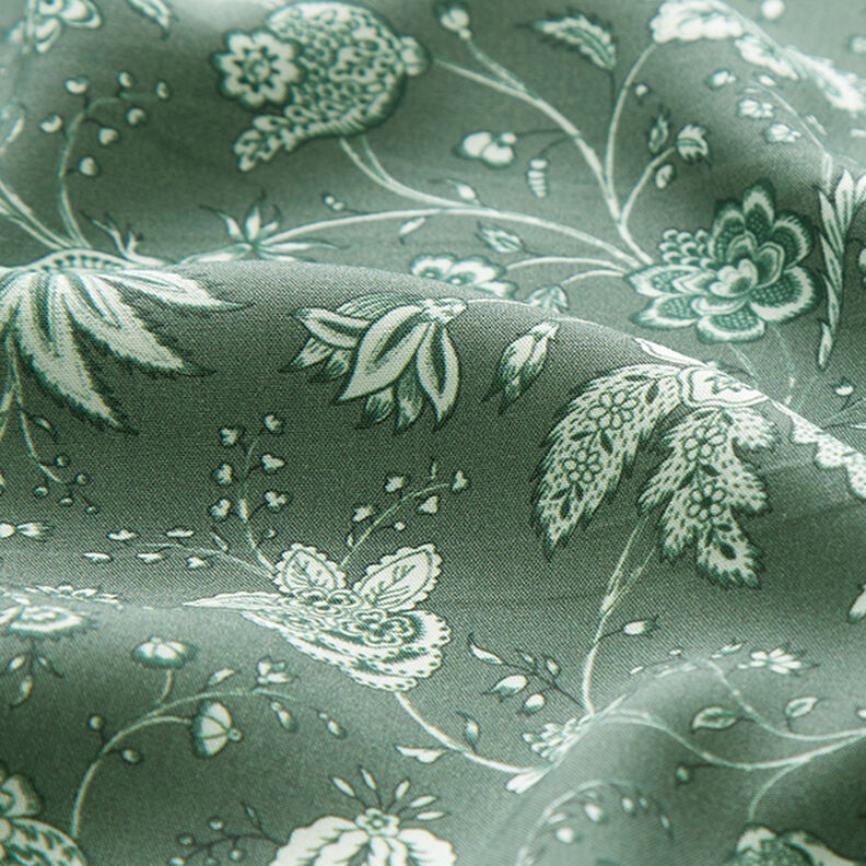 Viscose Fleurs Art nouveau – pin foncé,  image number 2
